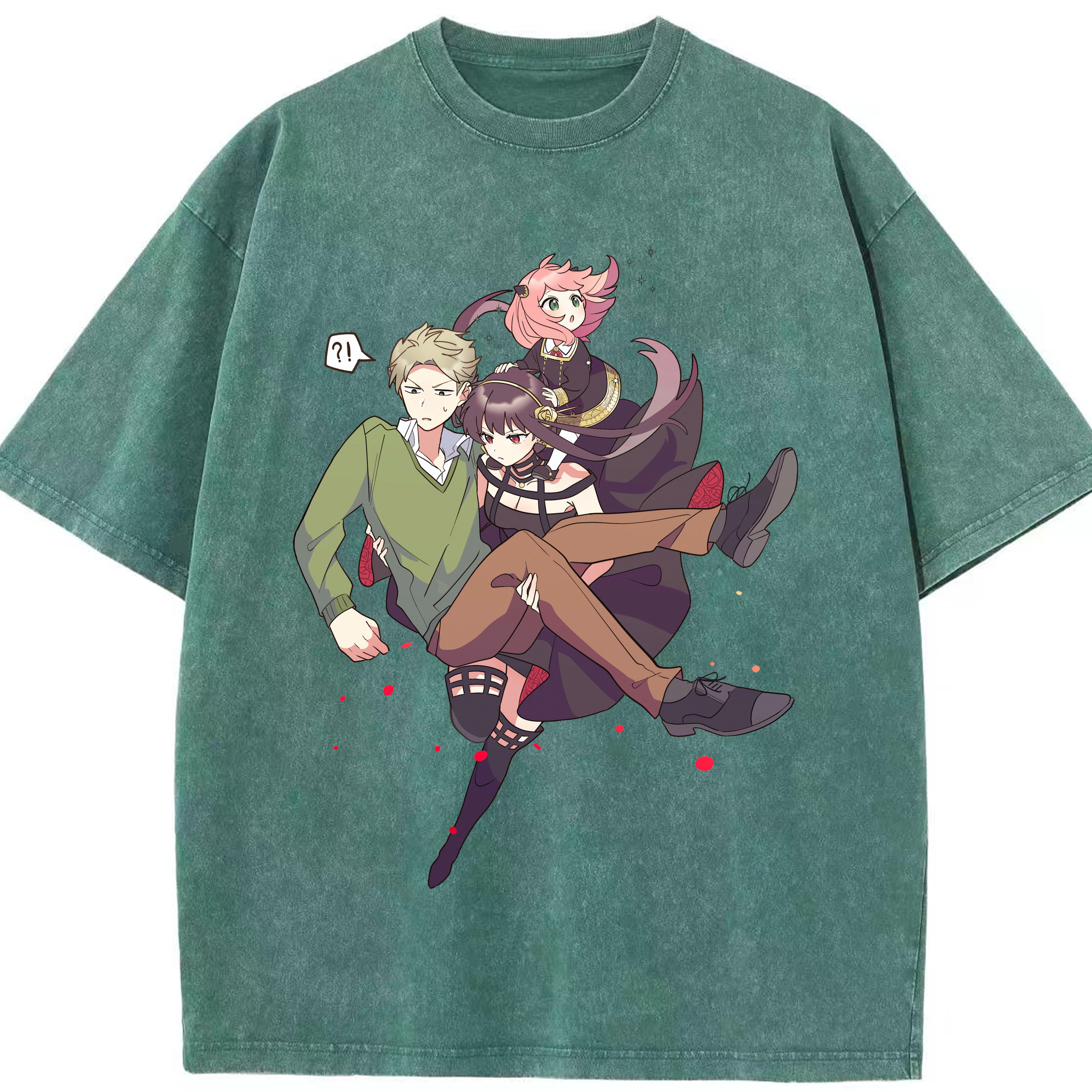 （画像用） SPY×FAMILY间谍家家酒 綿100% ヴィンテージ風 半袖Tシャツ（フロントプリント）